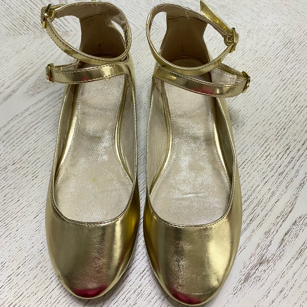 Gold Ankle Strap Women's Shoes